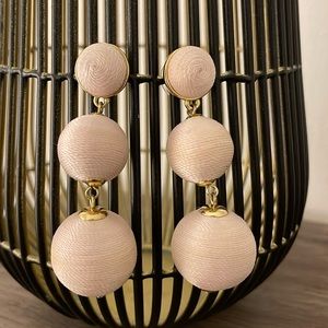 BaubleBar Light Pink Ball Drop Thread Earrings